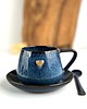 filiżanki Filiżanka beczułka ręcznie robiona z sercem 250 ml - Granatowa