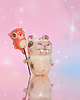 figurki i rzeźby Zębaty Piesek  z kotkiem balonikiem, miniaturowe zwierzę z gliny polimerowej