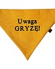 ubranka dla zwierząt Żółta bandana, chustka, apaszka dla psa Uwaga gryzę!