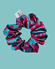 gumki do włosów Gumka jedwabna, scrunchie, frotka turkusowa panterka MIDI