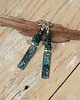 kolczyki z mosiądzu Kolczyki z patynowanej miedzi i malachitu /1/ biżuteria handmade, rękodzieło