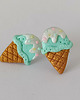 kolczyki z masy plastycznej Kolczyki Miętowe Lody w Rożku
