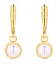 kolczyki pozłacane Złote kolczyki z perłą SWAROVSKI CRYSTAL
