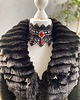 chokery Czarny choker/kolia Wiktoriańska z piękną czerwoną ozdobą