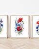 plakaty Plakat Tryptyk Polne maki w akwareli