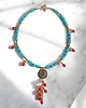 naszyjniki - inne UNIKATOWY naszyjnik : INDIA : turkus, czerwień złoto