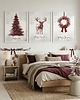 plakaty Zestaw 3 plakatów Burgundy Xmas