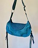 torby na ramię Skórzana turkusowa torebka handmade z upcyklingu