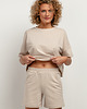 t-shirt damskie Bluza z krótkim rękawem T386, jasnobeżowa