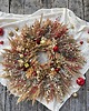 wianki bożonarodzeniowe Wianek naturalny świąteczny złoto-czerwień