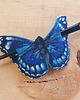 spinki i klamry do włosów Skórzana spinka  blue monarch
