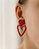 kolczyki z masy plastycznej Wiszące SERCA czerwone