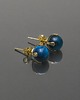 kolczyki z kamieniami Dots - Tygrysie oko blue /alloys collection/ - sztyfty