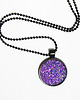 wisiory Medalion - Fiolet - druzy, czarna oprawa
