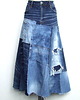 spódnice maxi Długa patchworkowa spódnica jeans r. 46