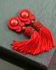 kolczyki chwosty Czerwone kolczyki chwosty sutasz Ruby Sparkling Tassel