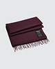 szale damskie Szeroki elegancki szal z frędzlami bordowy