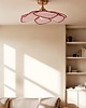 lampy wiszące Lampa sufitowa, różowa, Benavid Ø75 cm