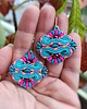 kolczyki soutache Aztec Turkusowe kolczyki sutasz
