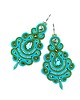 kolczyki soutache Elisabeth turkusowo zielone eleganckie kolczyki sutasz