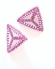 kolczyki szklane Kolczyki Trójkątne Sztyfty "Malinowa Chmurka"