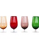 szklanki i kieliszki Komplet kolorowych kielichów, włoski design, lata 70, produkcja: Włochy