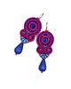 kolczyki soutache Kolczyki sutasz niebiesko czerwone kolorowe Cleo z dużą łezką