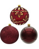 ozdoby choinkowe Bombki okrągłe: bordowy zestaw 3 sztuk
