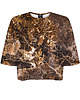t-shirt damskie DR.CROW T-shirt Krótki CROP Marble Brown