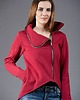 bluza bez kaptura damska Bluza Pati asymetryczna , krótka bluza dresowa