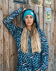 bluza z kapturem damska Wild Zebra Long Green