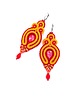 kolczyki soutache Verra kolczyki sutasz pomarańczowe lekkie wiosnne z kryształkamii