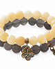 bransoletki z kamieni naturalnych Gray agate & honey jade set.