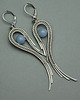 kolczyki wire wrapping Błękitne kolczyki skrzydła angelit wire wrapping
