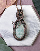 wisiory Miedziany wisiorek wire wrapping z amazonitem #470