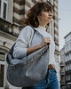 torby na ramię Szara torba worek z zamszu ekologicznego