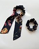 gumki do włosów Scrunchie z odwiązywaną szarfą Navy Flores