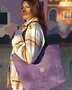 torby na ramię Zamszowa duża torba miejska shopper Fioletowa