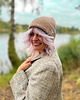 czapki damskie Czapka beanie z bawełny logo kolorowe "Beżowa"