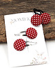ozdoby do włosów dla dzieci Komplet do włosów gumeczki i spinki w kropeczki Dottie Red