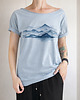 t-shirt damskie Góry japoński krajobraz Bladoniebieski Oversize