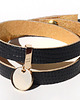 bransoletki skórzane black gad + gold bransoletka skórzana