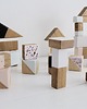klocki i zabawki drewniane 30 drewnianych, kolorowych klocków w worku