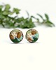kolczyki ceramiczne Kolczyki zielone krajobrazy-sztyfty ceramiczne