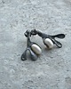 kolczyki wire wrapping Białe perły   - sztyfty