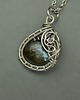 wisiory Mały wisiorek labradoryt wire wrapping