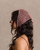 apaszki Letnia brudno-różowa chustka bandana z cekinami bawełniana