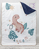 kocyki, kołderki, pościel dla dzieci Kocyk Panelowy 75x100 Dino Dream biel