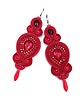 kolczyki soutache Alia czerwone długie wieczorowe kolczyki sutasz z kryształkami