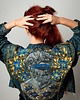 kurtki damskie Kurtka jeansowa ręcznie malowana CUSTOM / Wearable Art / Rozmiar M